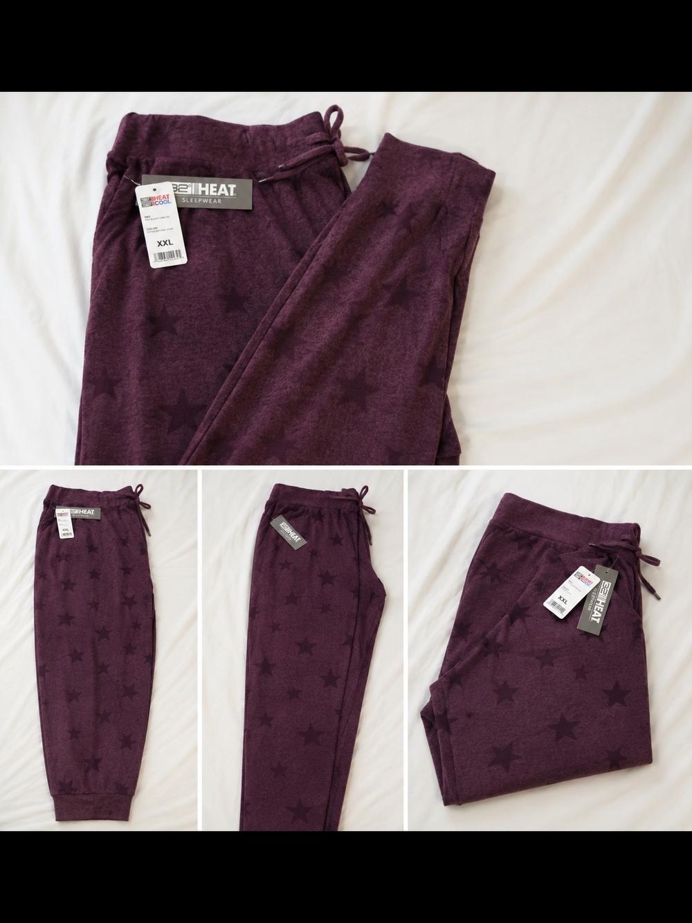 32 Degrees Plum Star-Print Lounge Jogger Pants